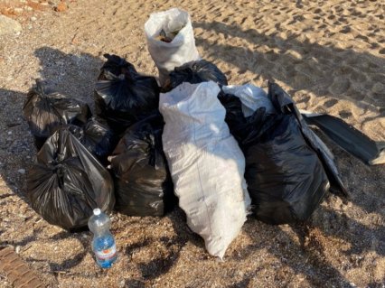 Школьники Черноморска убрали от мусора пляж (фото)
