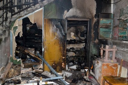 Последствия недавних пожаров в центре Одессы: упавшая мраморная лестница и затопленный Союз художников (фото, видео)